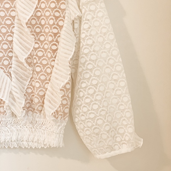 lace and frills asymmetrical blouse - Picture 5 of 7